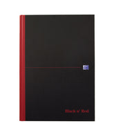 Black n Red A4 Casebound Hard Cover Notebook Smart Ruled 96 Pages Black/Red - 100080428